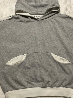 Heather Gray Crewneck Sweatshirt with White Trim